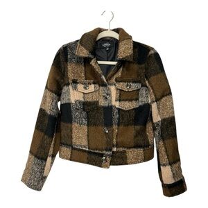 Plaid Wool-Blend Jacket